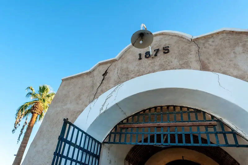 Front gates to Yuma territorial prison, Arizona state historic park