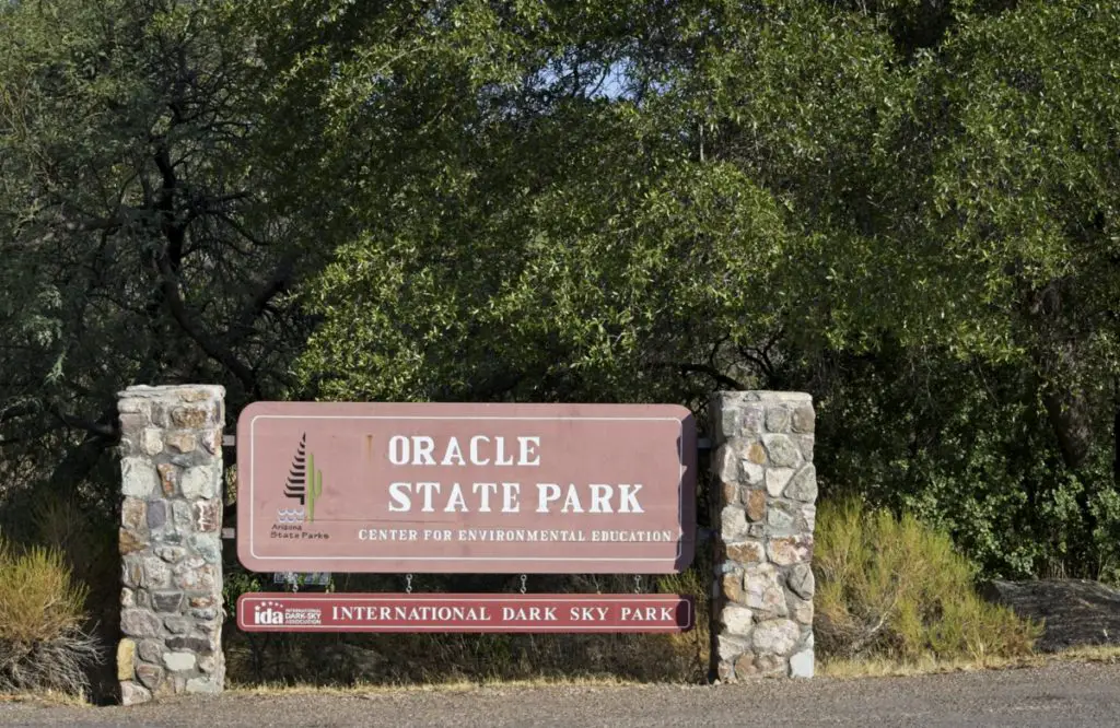 Oracle State Park Sign