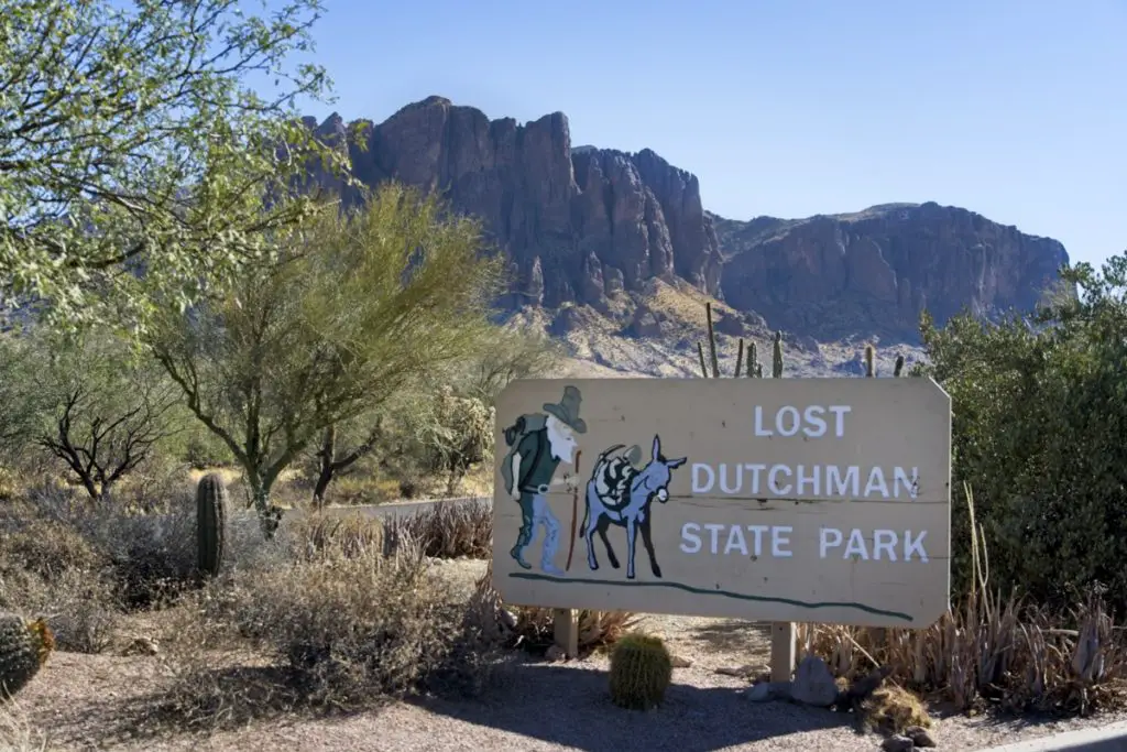 Lost Dutchman State Park Sign